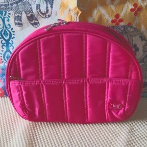 lug  "live life in color" cosmetic bag: bright pink cosmetic travel bag.